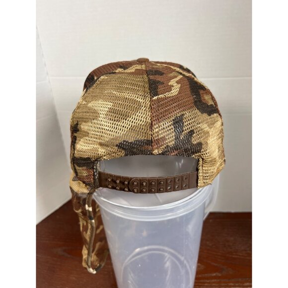 Vintage Camouflage Mesh Snapback Hat With Full Face Netting X3 - Picture 3 of 5